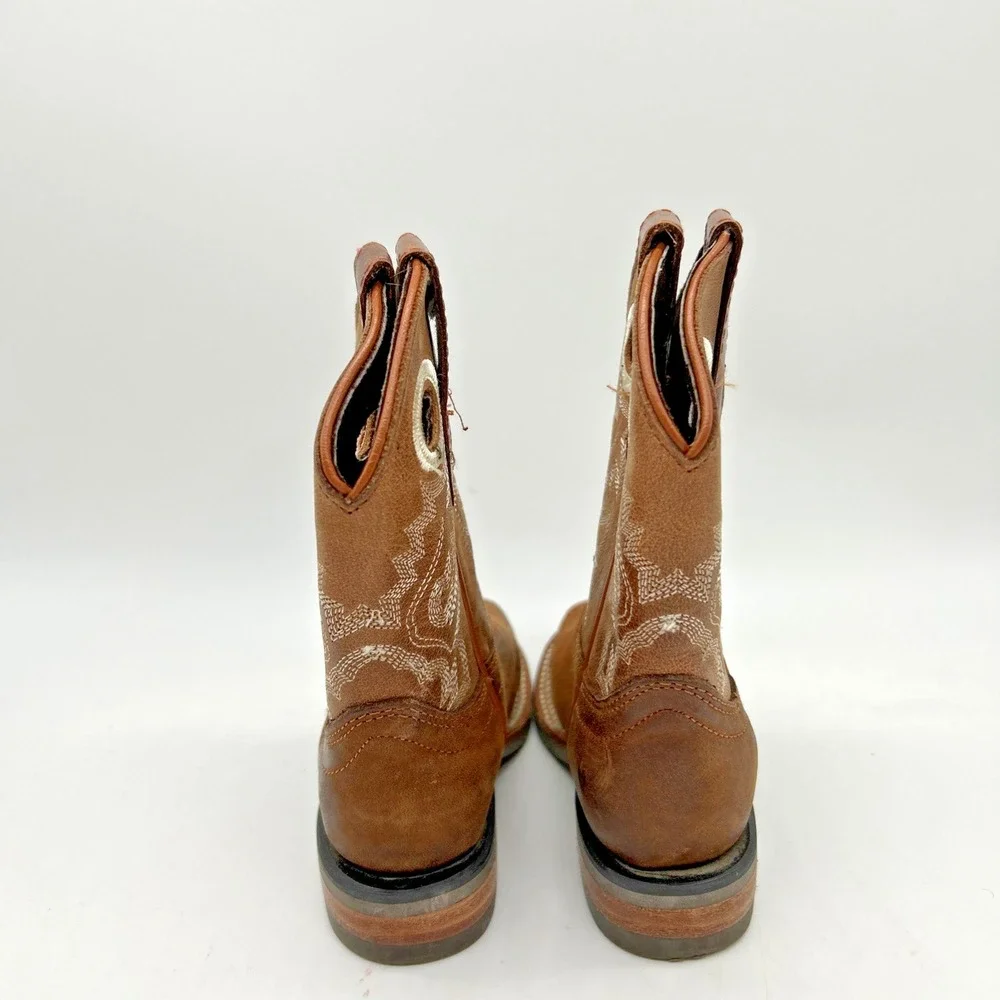 Veretta Boots Kids‎ Size 15 Western Leather Brown Embroidered Cowboy Kidcore
